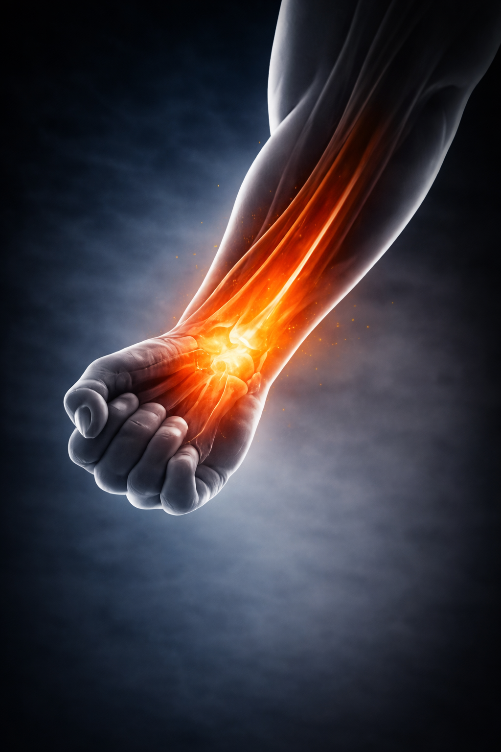 Forearm and wrist pain relief support for muscle strain and joint discomfort