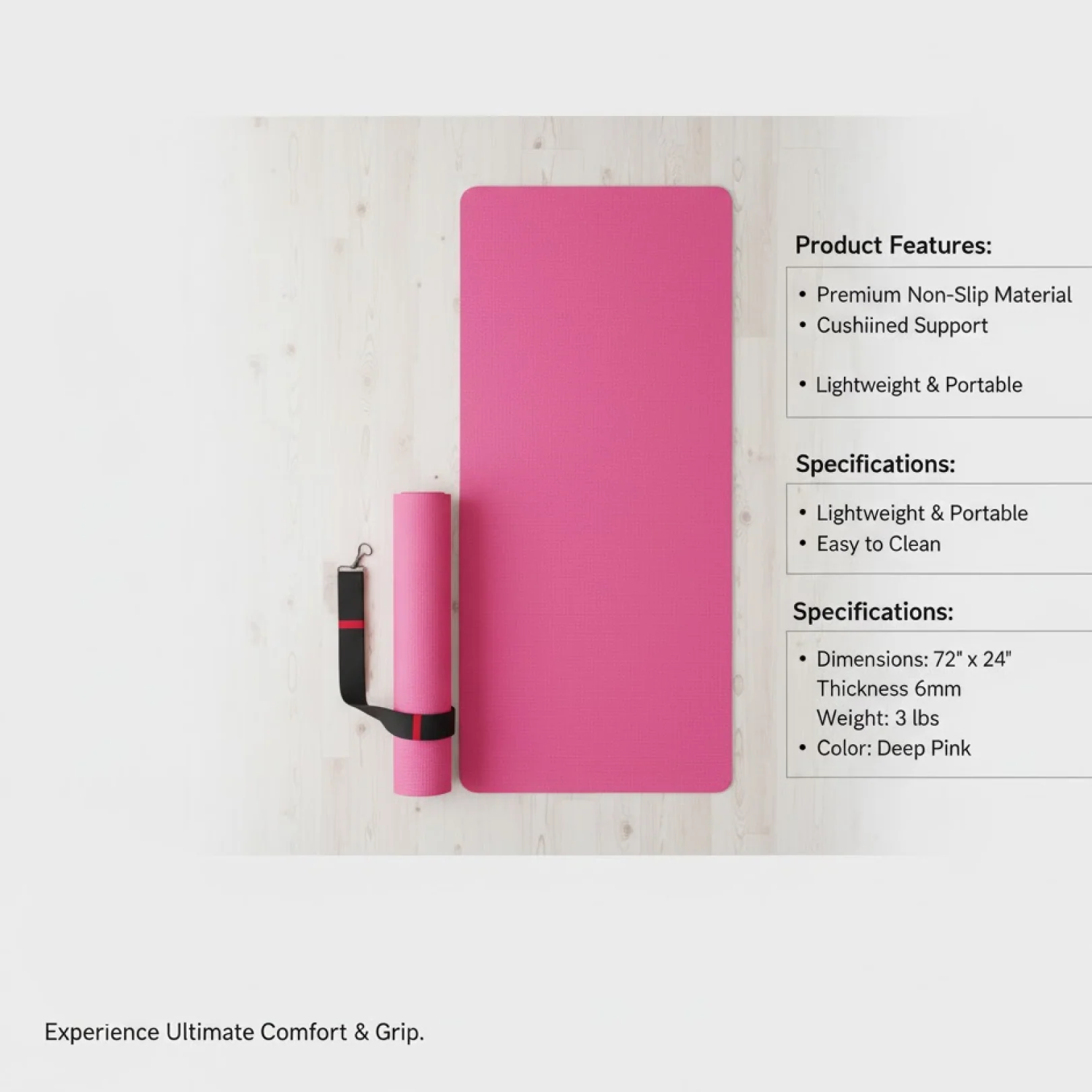 Yoga Mat For Women & Men – Anti Slip, EVA Material, Exercise Mat For Home Gym | Yoga Mat For Gym Workout and Yoga Exercise (4MM, Black, Pink, Blue)