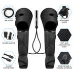 Air Compression Leg Massager with Handheld Controller – 3 Massage Modes and 3 Intensities for Feet, Calf and Thigh | Corded Electric, Black