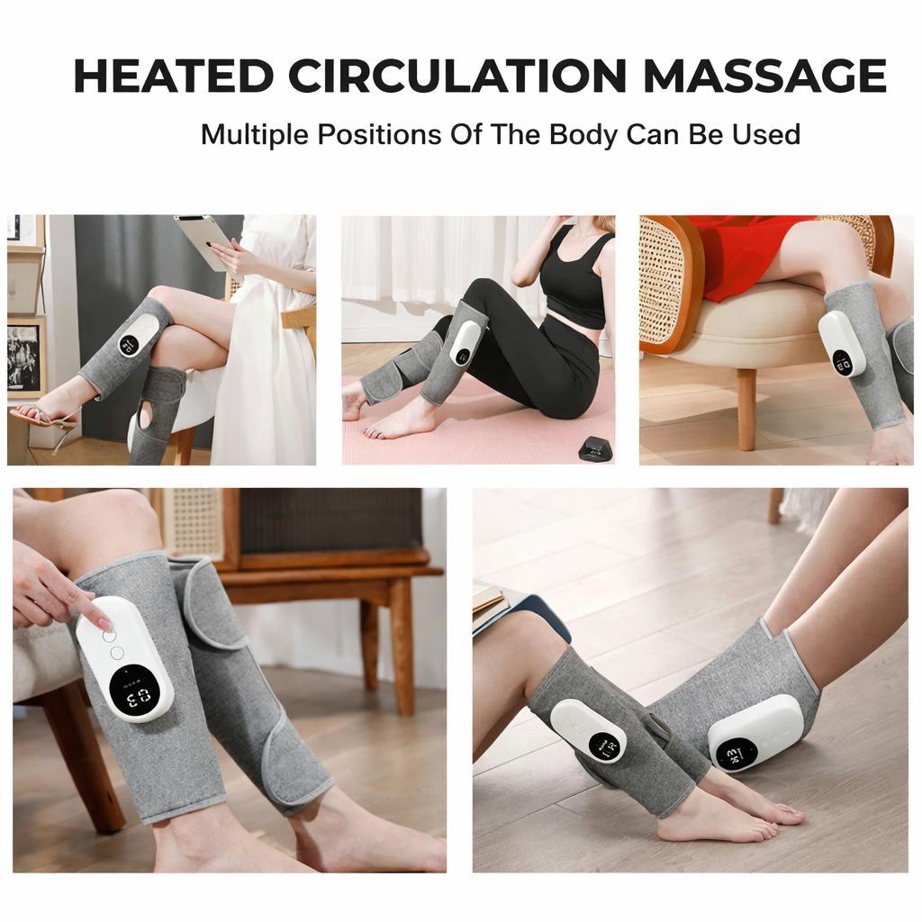 Portable Calf Massager with Heat – Air Compression Leg Massager for Pain and Circulation with 3 Modes and 3 Intensities, Revitive Circulation Booster for Legs, Type-C Rechargeable