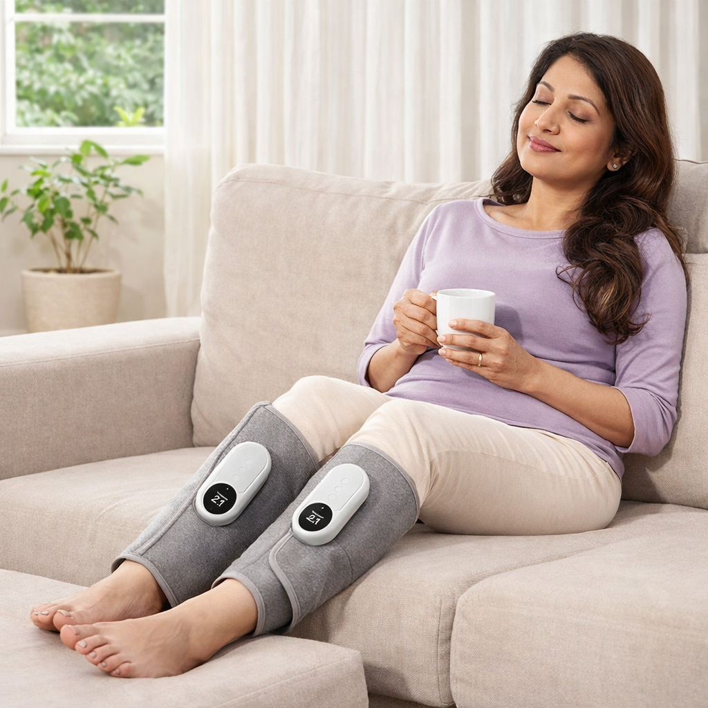 Portable Calf Massager with Heat – Air Compression Leg Massager for Pain and Circulation with 3 Modes and 3 Intensities, Revitive Circulation Booster for Legs, Type-C Rechargeable