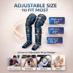 Air Compression Leg Massager with Handheld Controller – 3 Massage Modes and 3 Intensities for Feet, Calf and Thigh | Corded Electric, Black