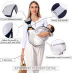 Baby Carrier Newborn to Toddler – Adjustable Sling Wrap, Lightweight Breathable Mesh