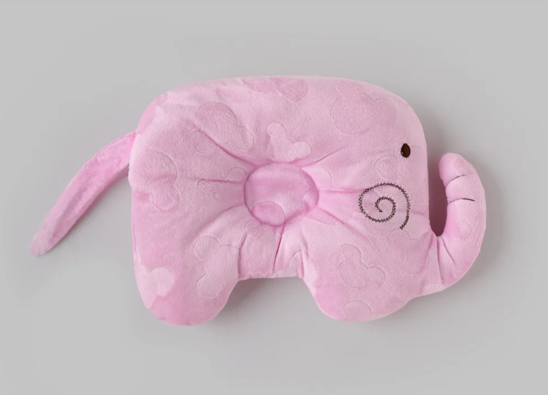 ReliefKart - Elephant Baby Pillow | Ultra Soft Plush Newborn Head Support Cushion for Infants, Grey Baby Bedding Essential