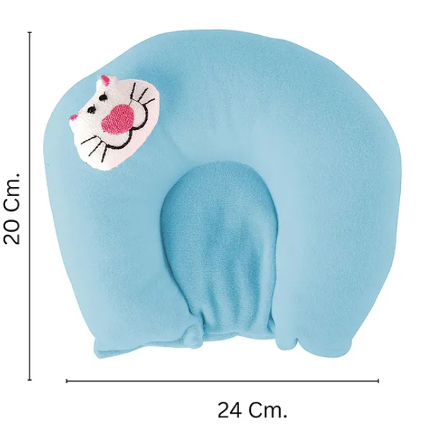 U Shape Soft Fabric New Born Baby Head Shaping Pillow with Mustard Seeds / Baby Rai Pillow for 0-12 Months – Pink (ReliefKart)
