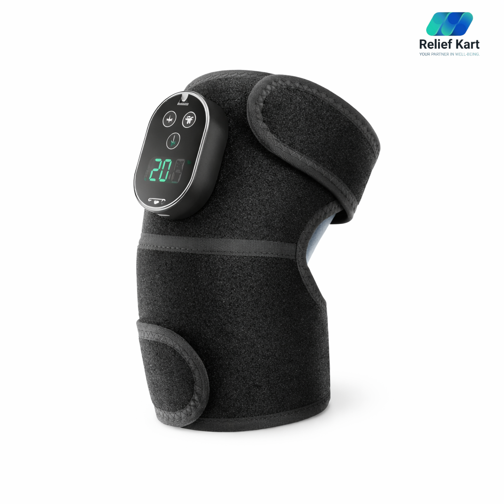 ReliefKart Cordless Knee Massager – Heated Vibration Brace Wrap