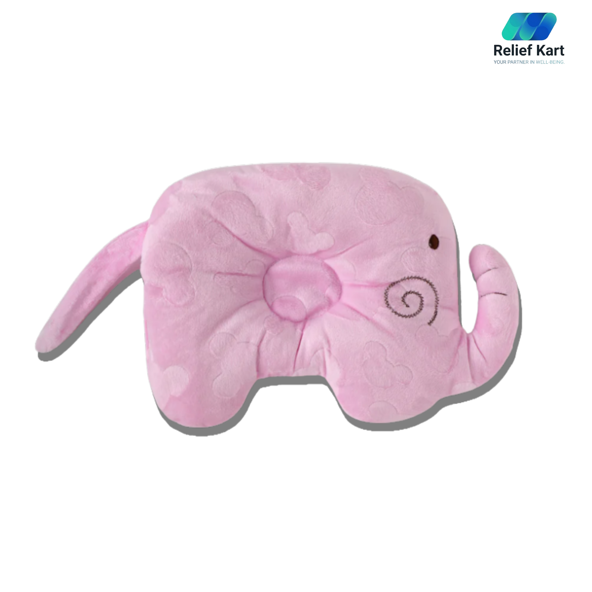 ReliefKart - Elephant Baby Pillow | Ultra Soft Plush Newborn Head Support Cushion for Infants, Grey Baby Bedding Essential