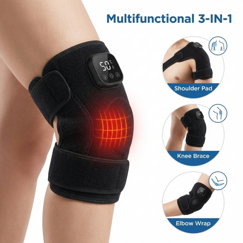 ReliefKart Cordless Knee Massager – Heated Vibration Brace Wrap