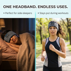 Sleep Bluetooth Headband Wireless Music Sport Headband with Built-in Sleep Music Eye Mask – Sisal Gray