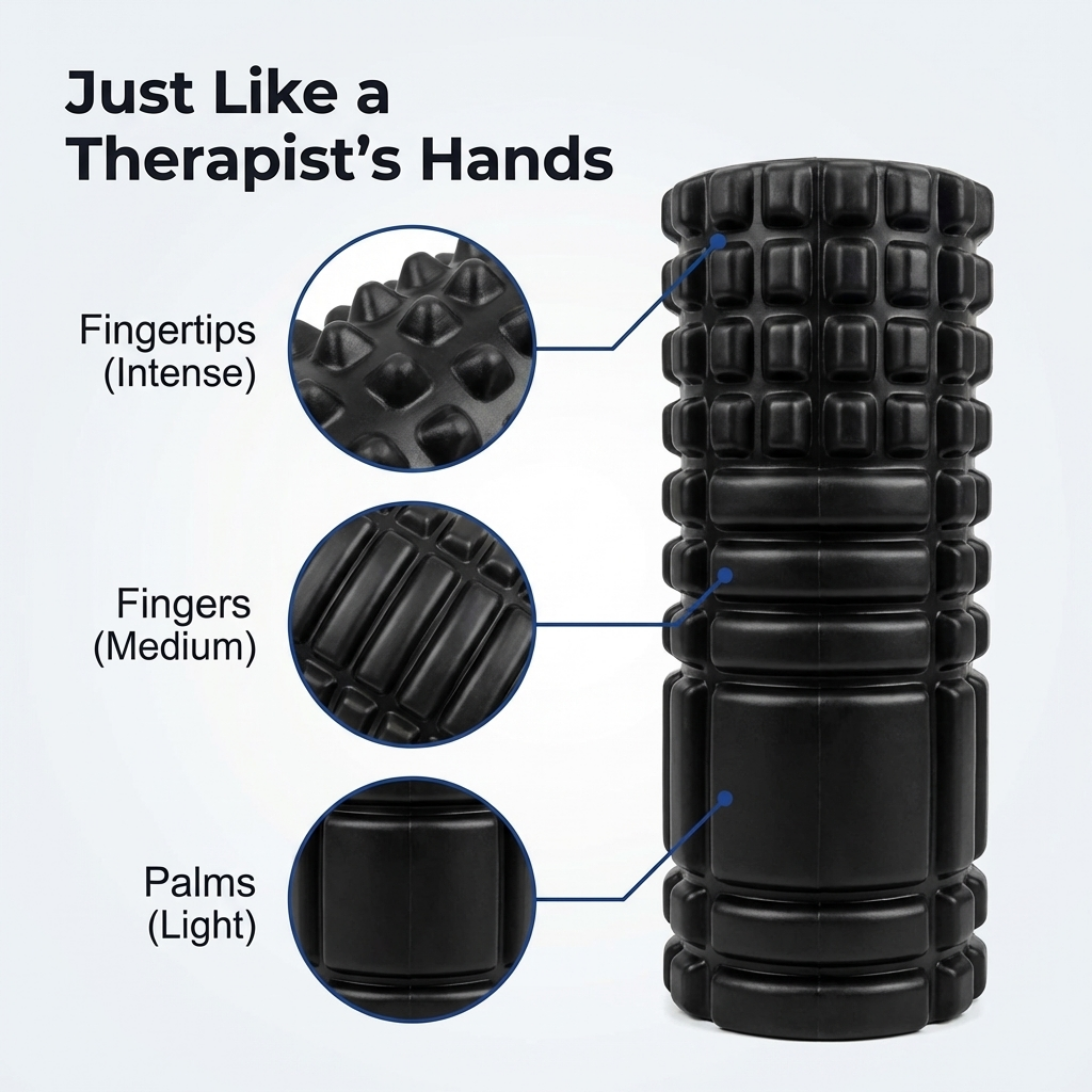 Density Foam Roller for Back & Body Pain Relief – Deep Tissue Massage for Muscle Recovery & Back Pain | Trigger Point Therapy, Yoga, Stretching, Fitness Training & Home Workouts