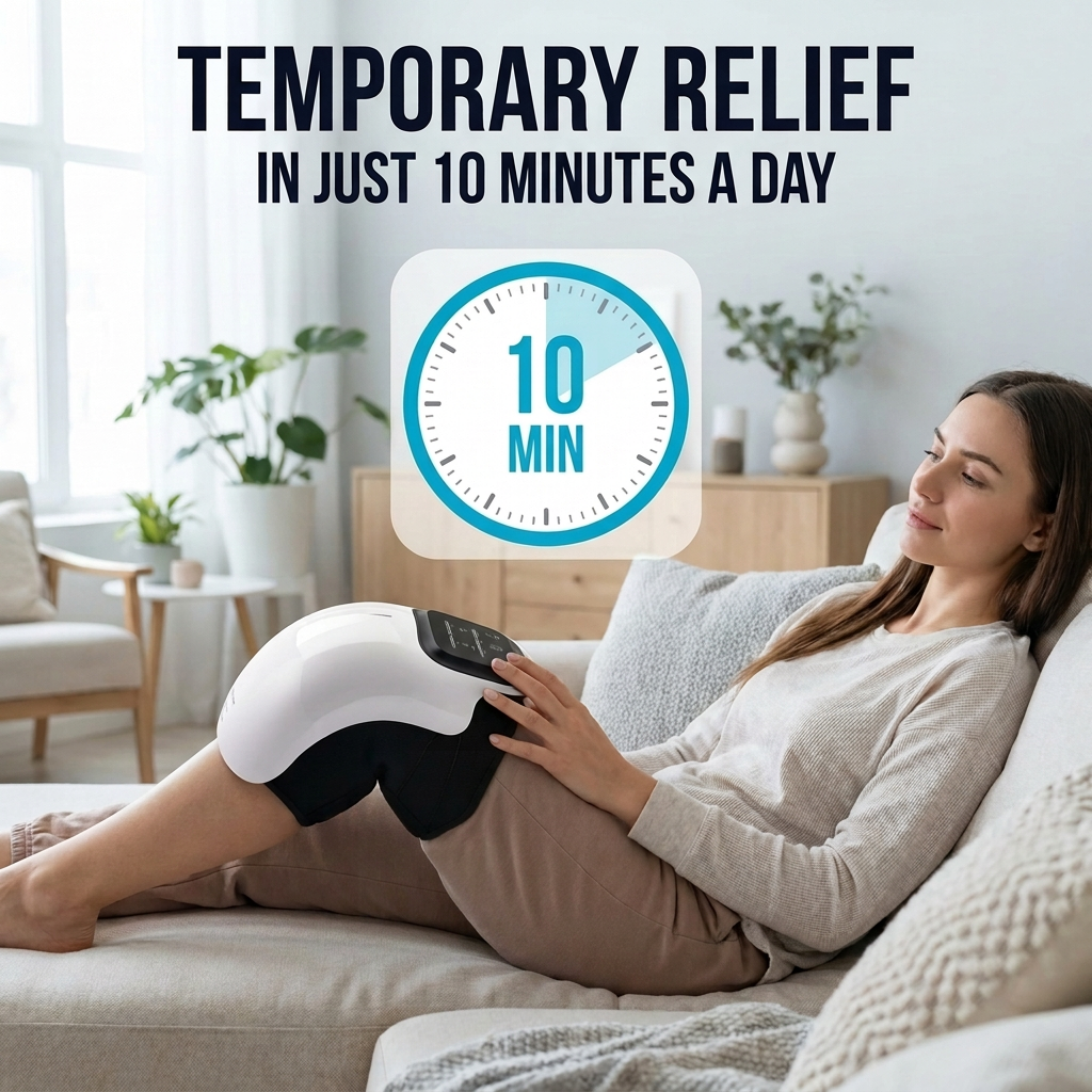 Cordless Rechargeable Knee Massager – Smart Joint Pain Relief with Physiotherapy Heat & Vibration