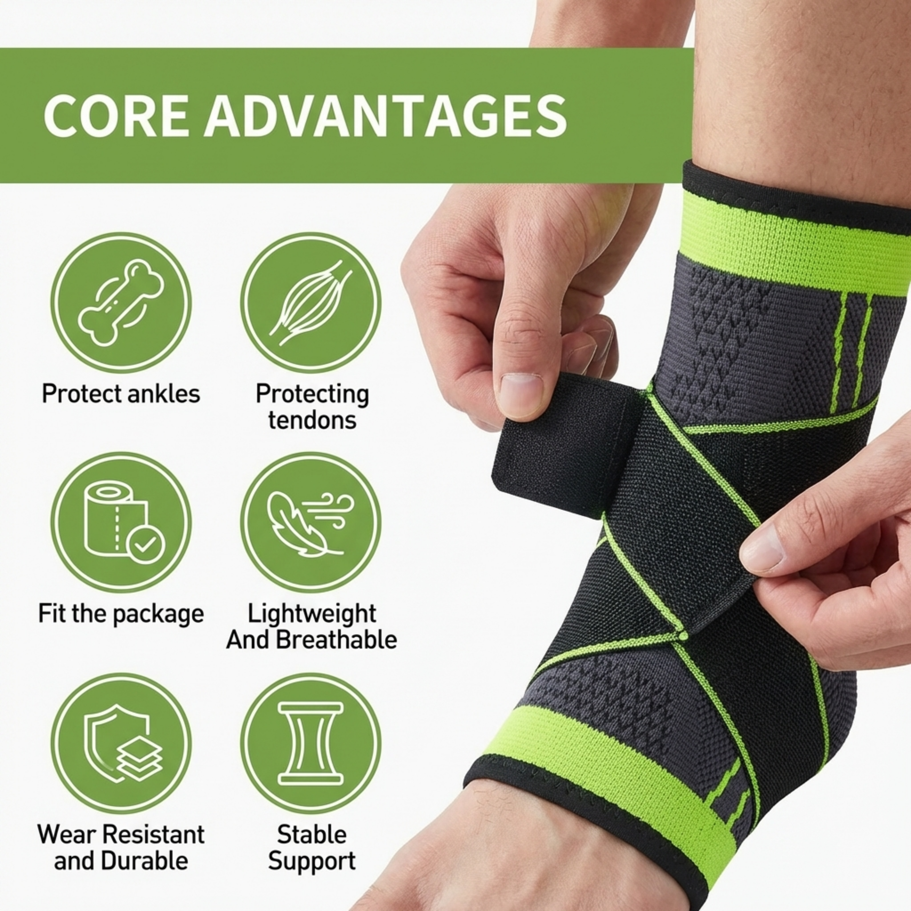 Neoprene Ankle Braces, Adjustable Compression Ankle Support for Men & Women