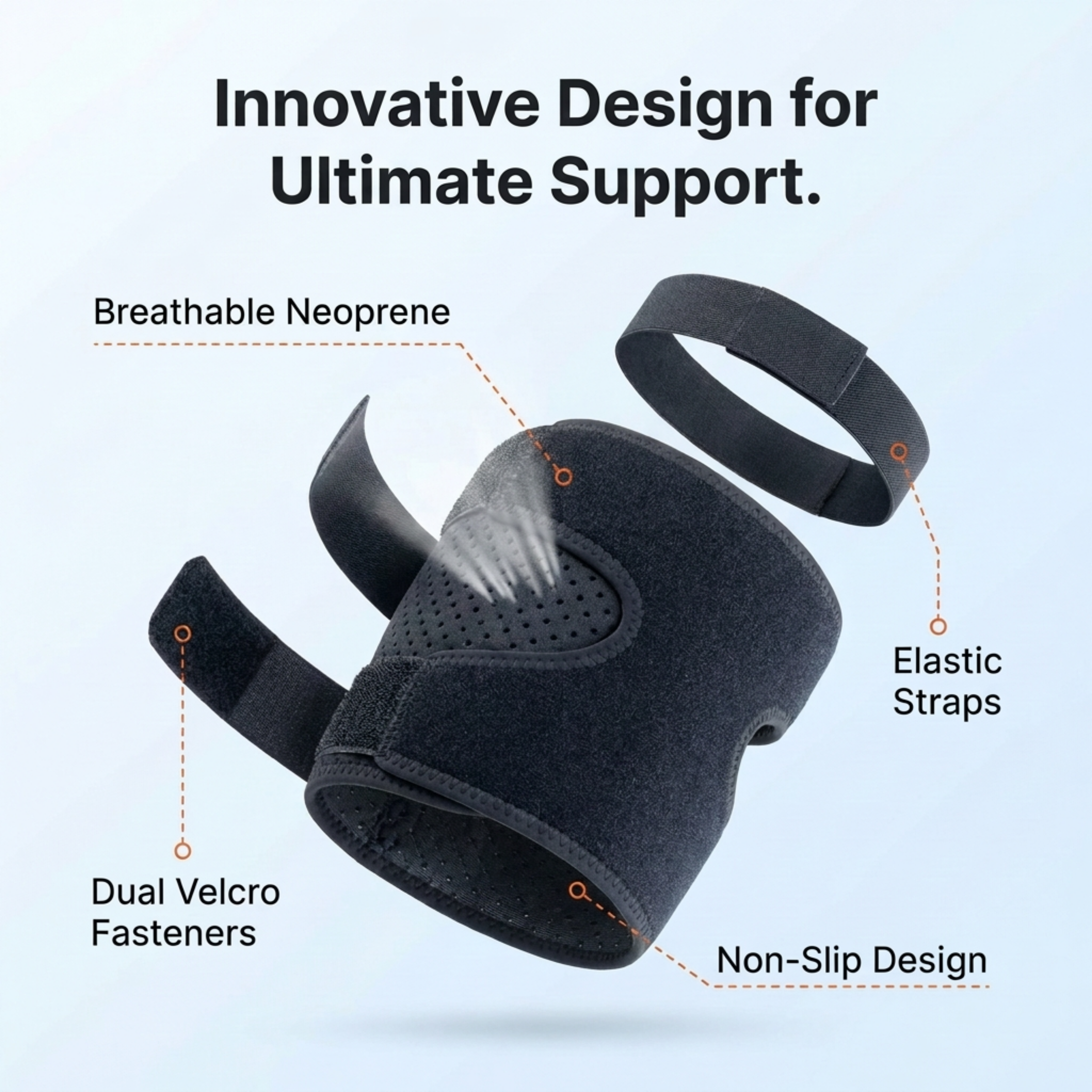 ReliefKart Thigh Wrap – Thigh Support – Compression Sleeve for Quadriceps, Black, Large (ReliefKart)