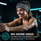 Sleep Bluetooth Headband Wireless Music Sport Headband with Built-in Sleep Music Eye Mask – Sisal Gray