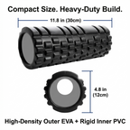 Density Foam Roller for Back & Body Pain Relief – Deep Tissue Massage for Muscle Recovery & Back Pain | Trigger Point Therapy, Yoga, Stretching, Fitness Training & Home Workouts