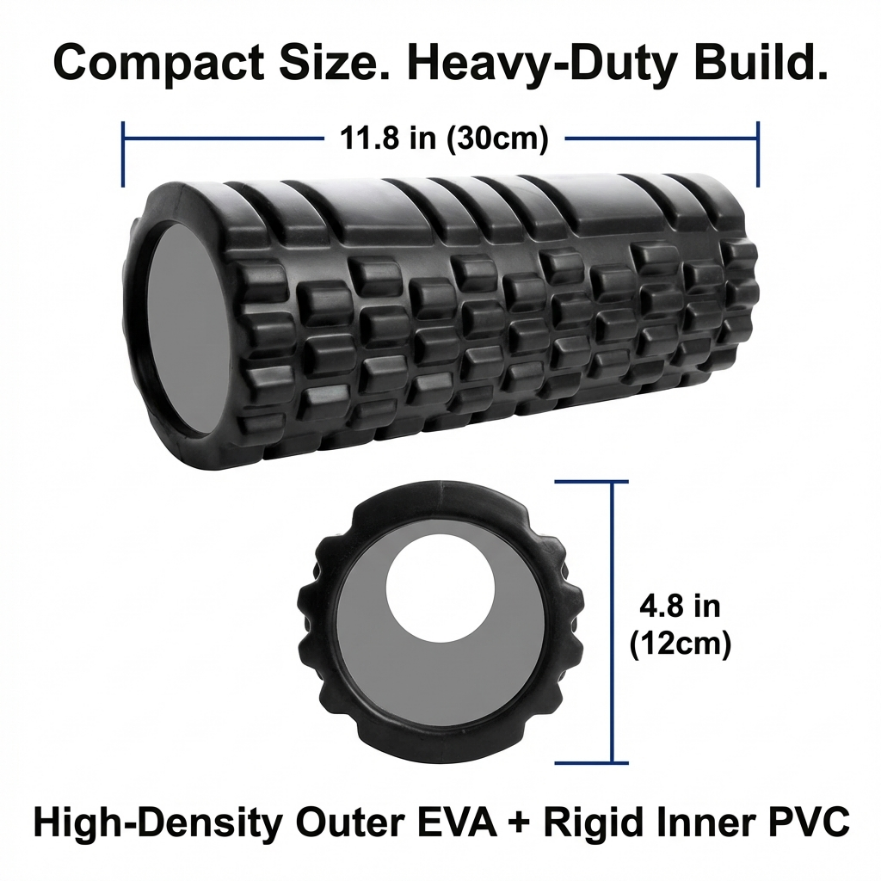 Density Foam Roller for Back & Body Pain Relief – Deep Tissue Massage for Muscle Recovery & Back Pain | Trigger Point Therapy, Yoga, Stretching, Fitness Training & Home Workouts