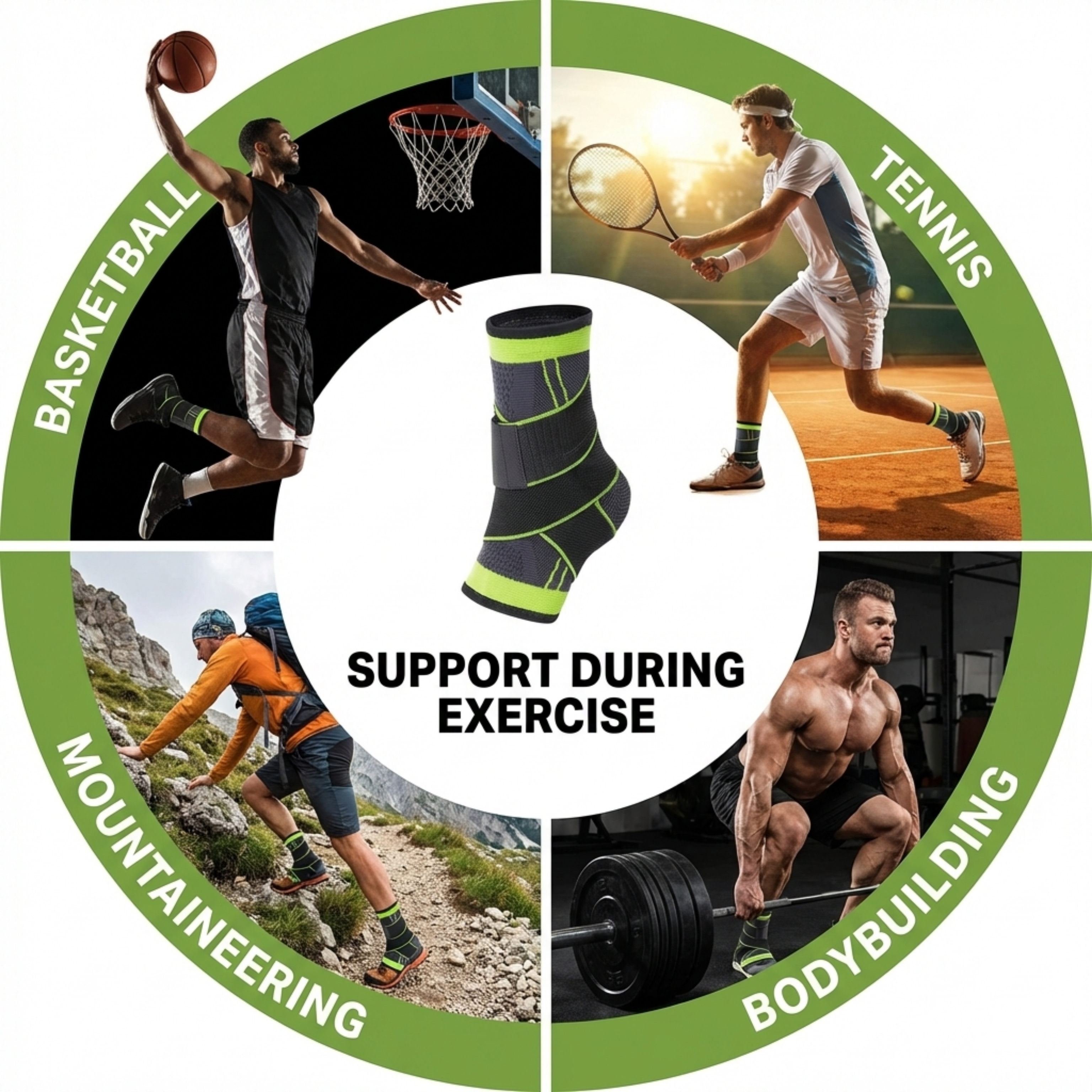 Neoprene Ankle Braces, Adjustable Compression Ankle Support for Men & Women