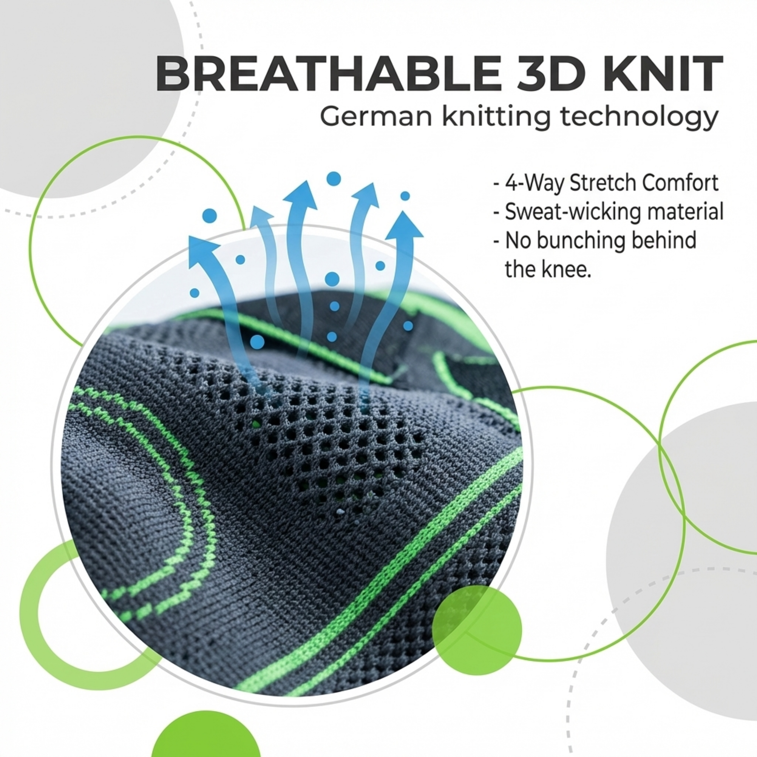 Nylon Pro Knee Cap – Compression & Adjustable Straps for Custom Fit, Injury Prevention, Recovery, Pain Relief.