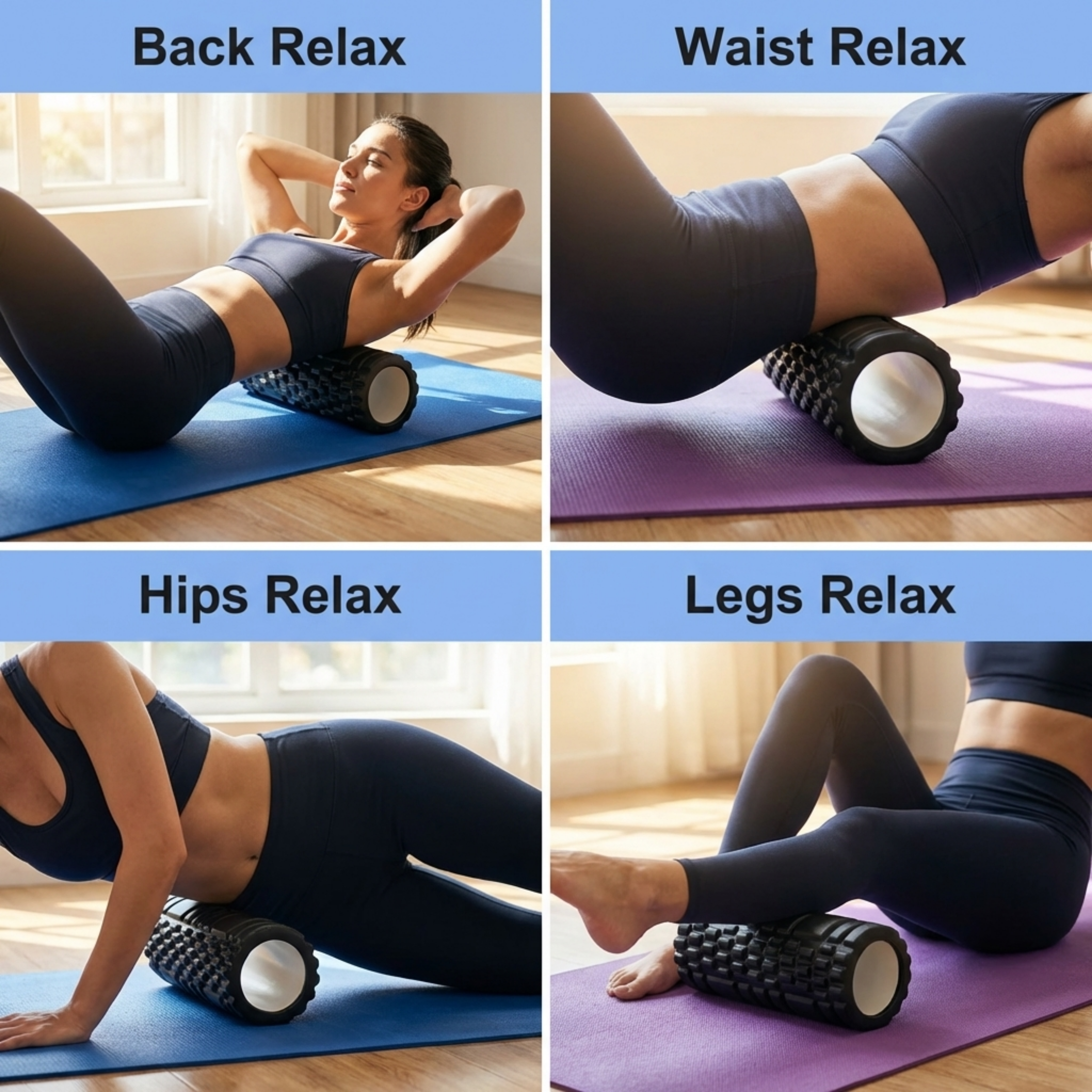 Density Foam Roller for Back & Body Pain Relief – Deep Tissue Massage for Muscle Recovery & Back Pain | Trigger Point Therapy, Yoga, Stretching, Fitness Training & Home Workouts