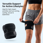 ReliefKart Thigh Wrap – Thigh Support – Compression Sleeve for Quadriceps, Black, Large (ReliefKart)