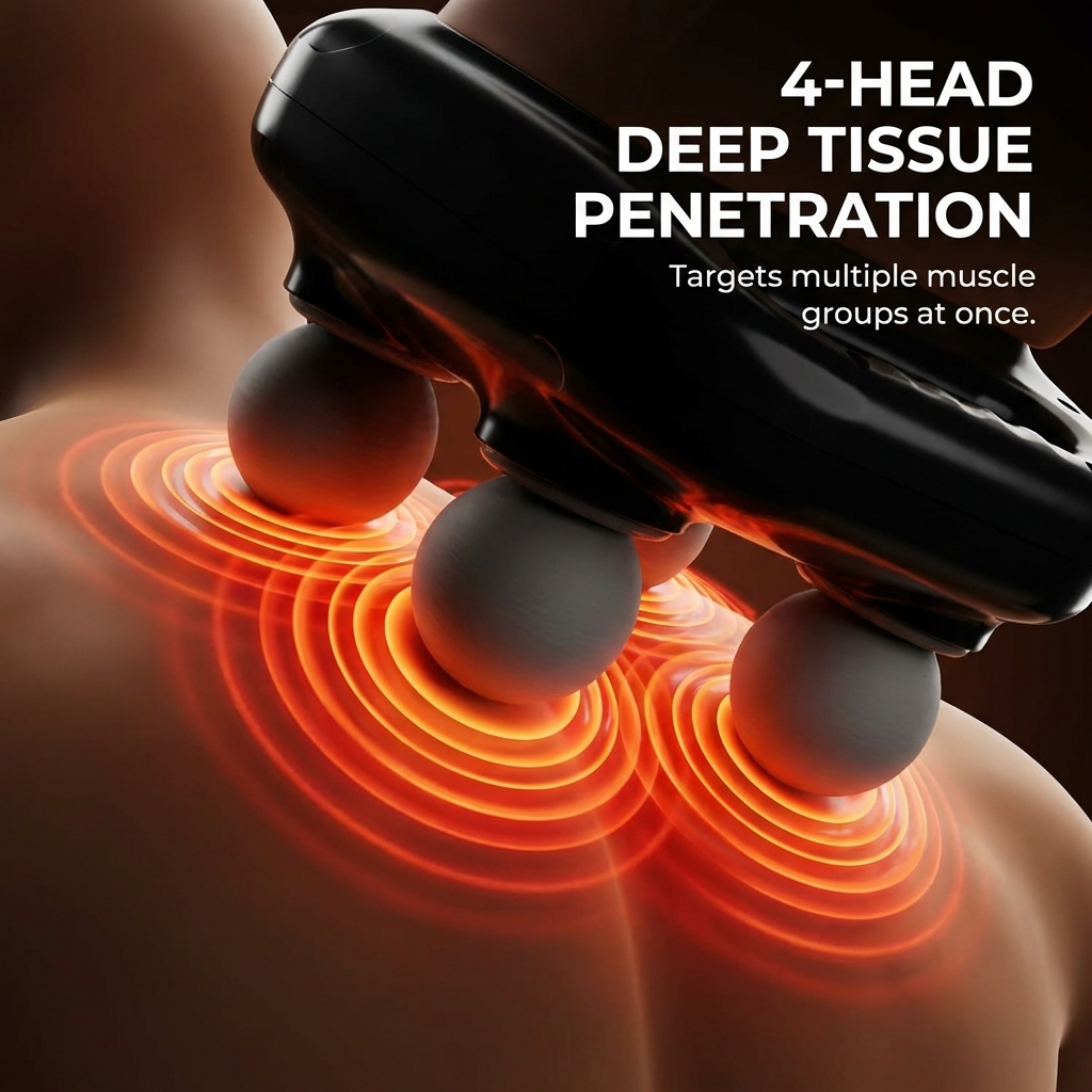 4-in-1 Handheld Massager for Pain Relief – 4 Interchangeable Heads with Remote Control