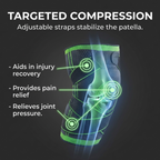 Nylon Pro Knee Cap – Compression & Adjustable Straps for Custom Fit, Injury Prevention, Recovery, Pain Relief.