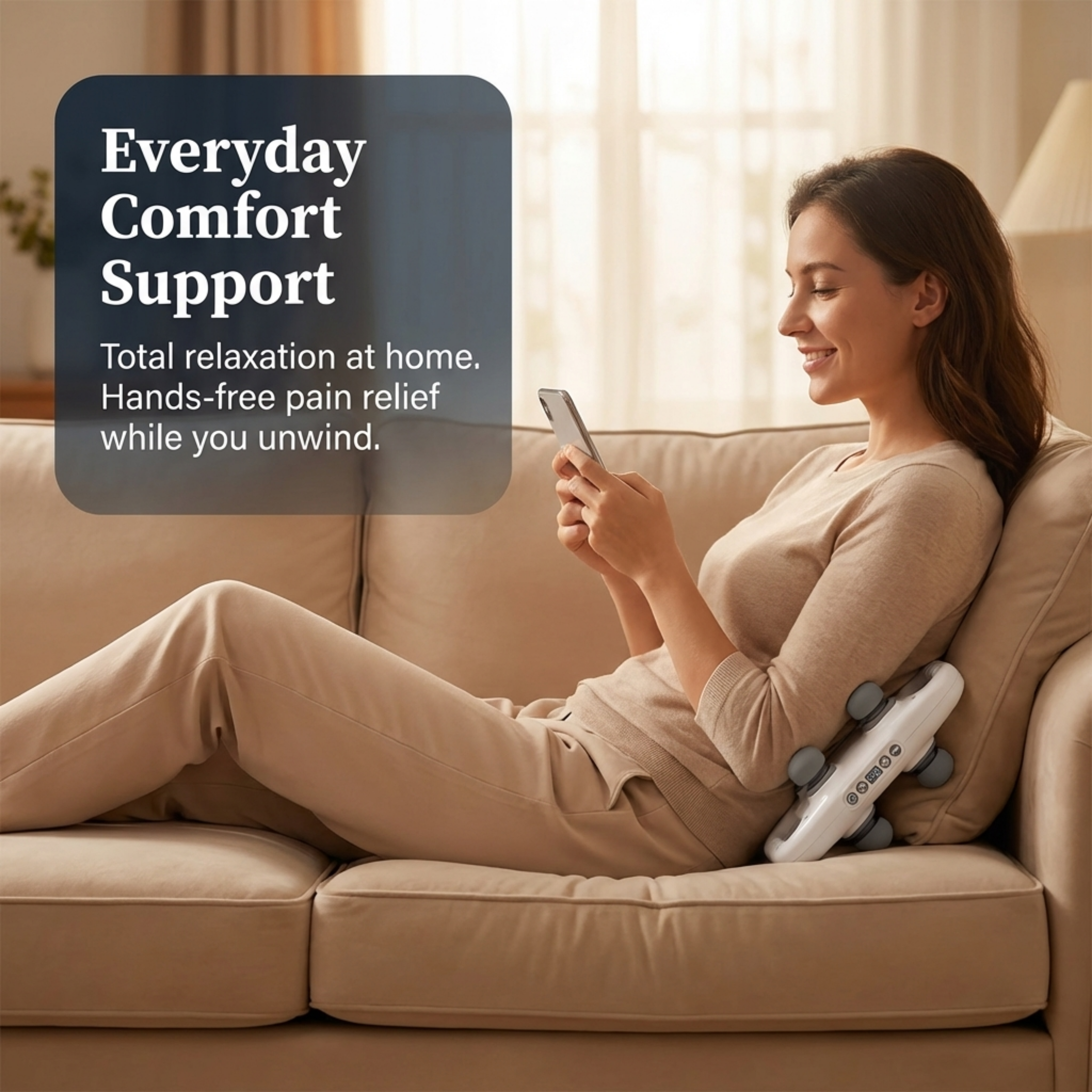 4-in-1 Handheld Massager for Pain Relief – 4 Interchangeable Heads with Remote Control