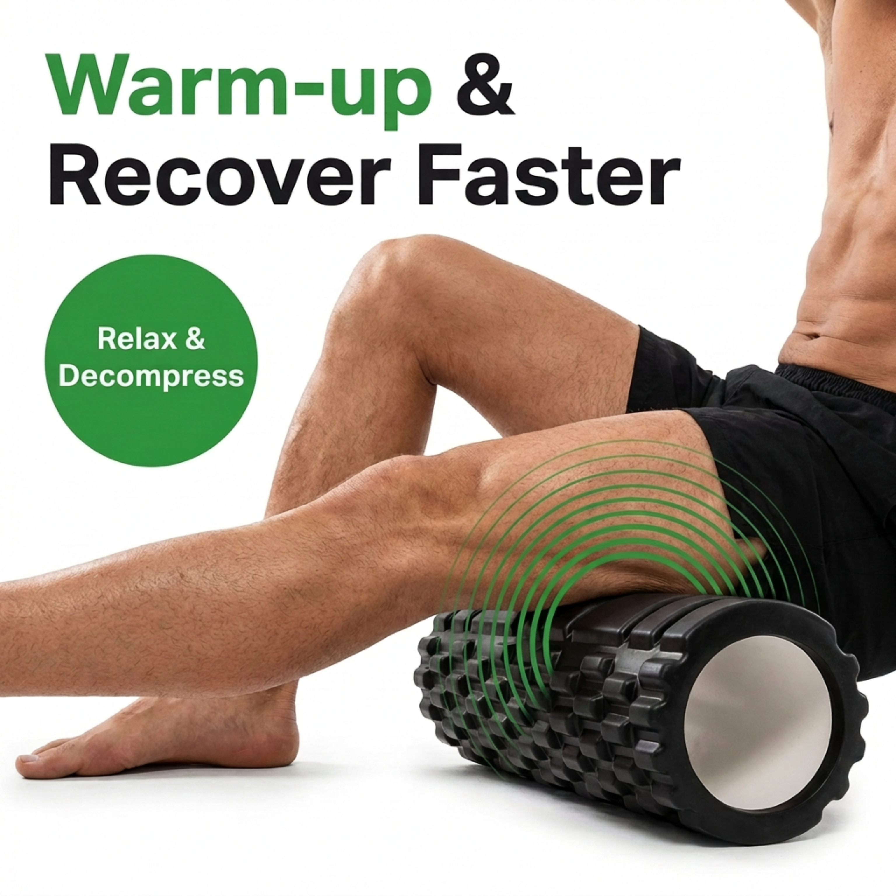 Density Foam Roller for Back & Body Pain Relief – Deep Tissue Massage for Muscle Recovery & Back Pain | Trigger Point Therapy, Yoga, Stretching, Fitness Training & Home Workouts