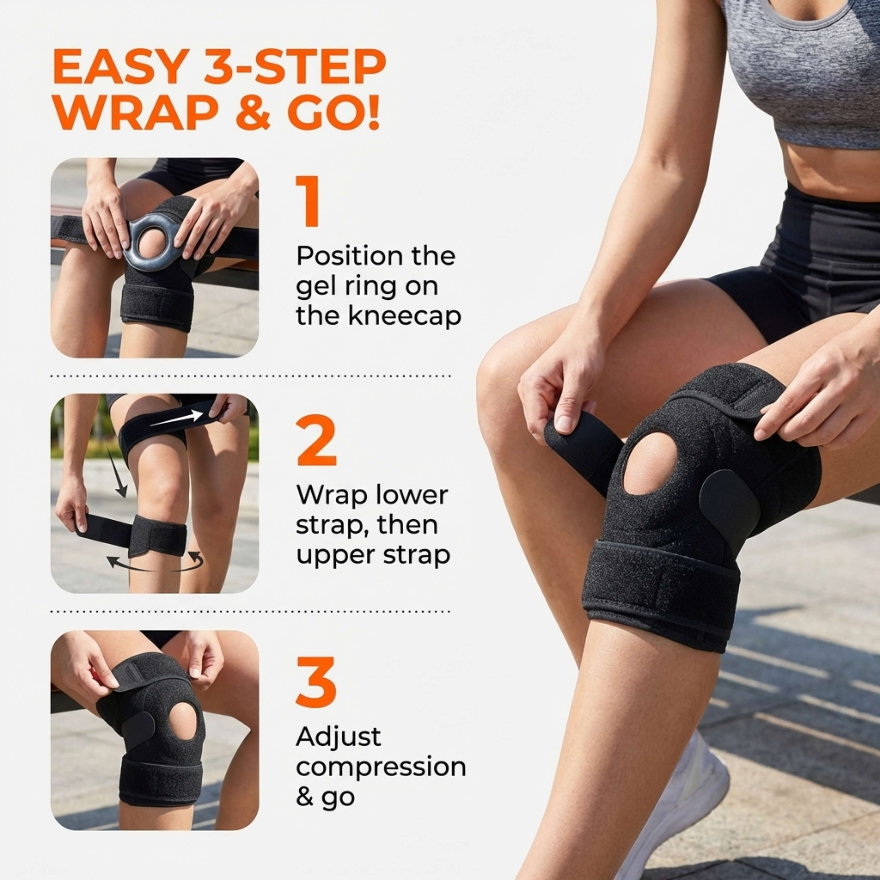 Adjustable Knee Cap Support Brace for Knee