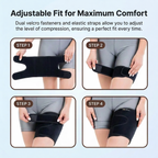 ReliefKart Thigh Wrap – Thigh Support – Compression Sleeve for Quadriceps, Black, Large (ReliefKart)